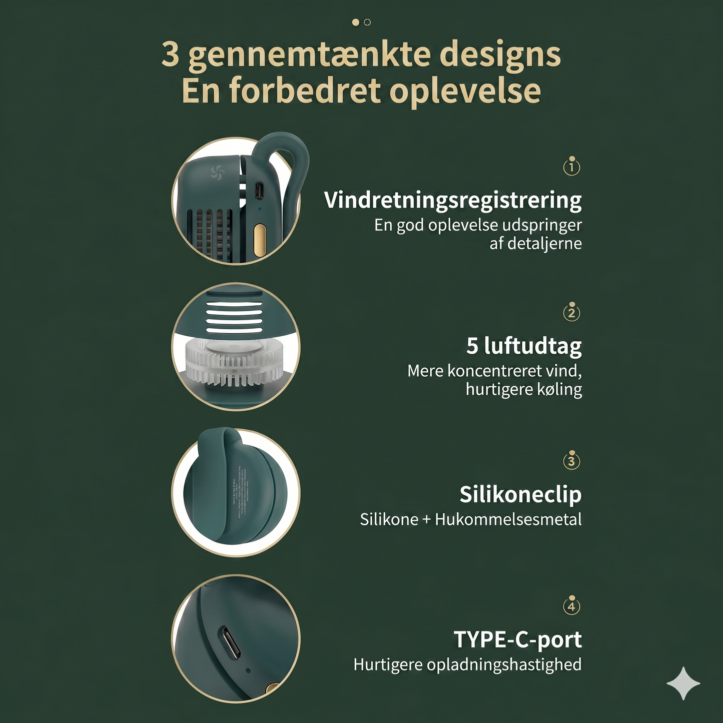 Bærbar miniventilator