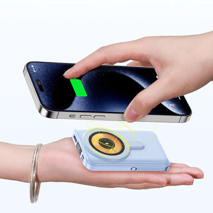 Magnetisk trådløs powerbank 10000 mAh hurtigoplader med mobilholder