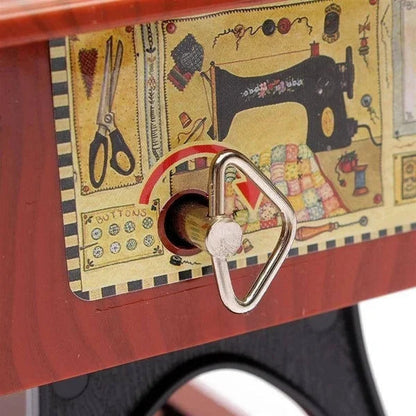 Minisymaskine-spilledåse i træ