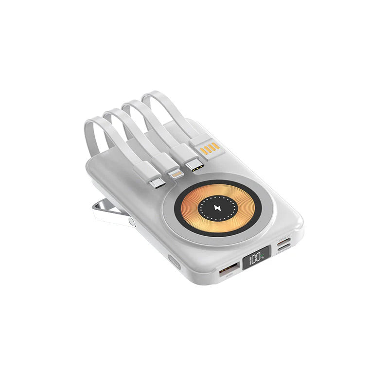 Magnetisk trådløs powerbank 10000 mAh hurtigoplader med mobilholder
