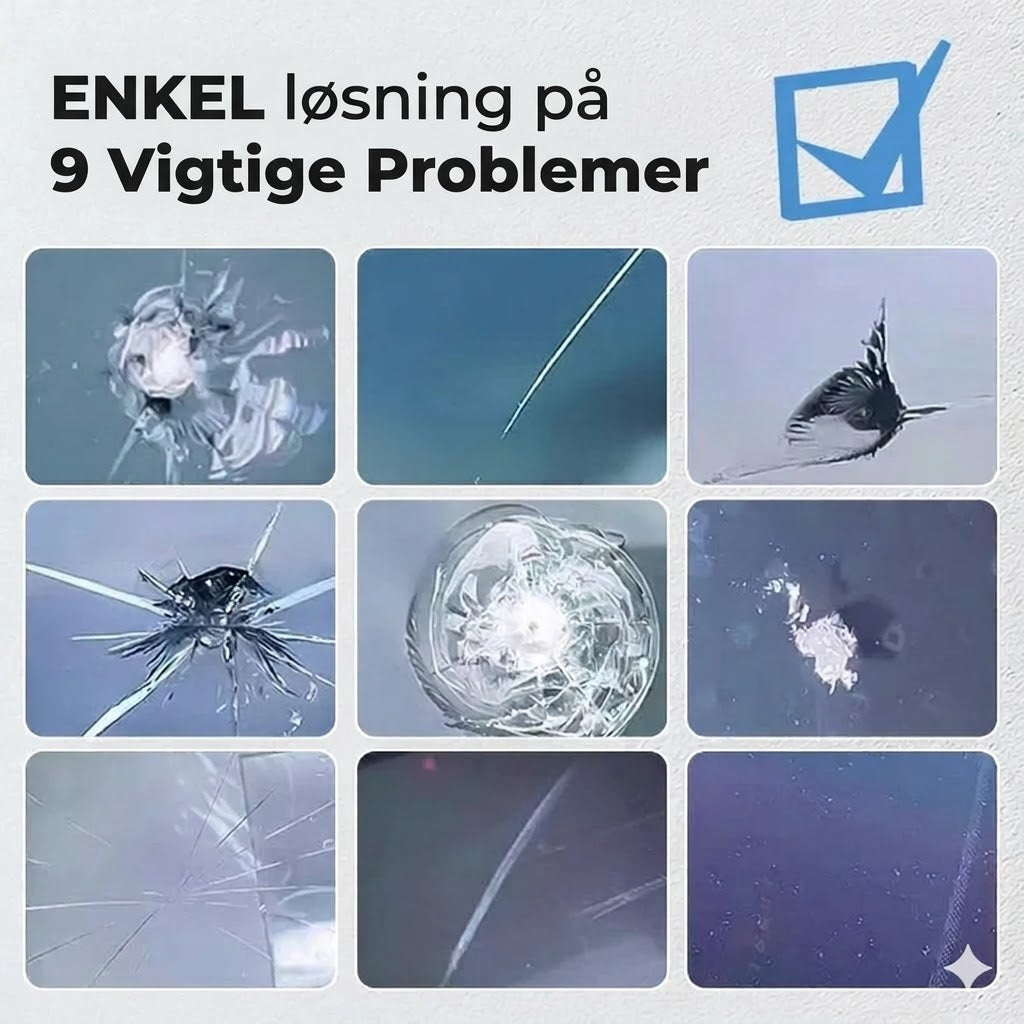 Glasreparationssæt til revner