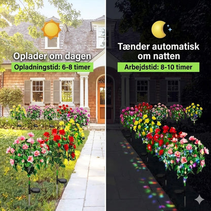 Kunstig azalea-blomst solcellelampe med jordspyd