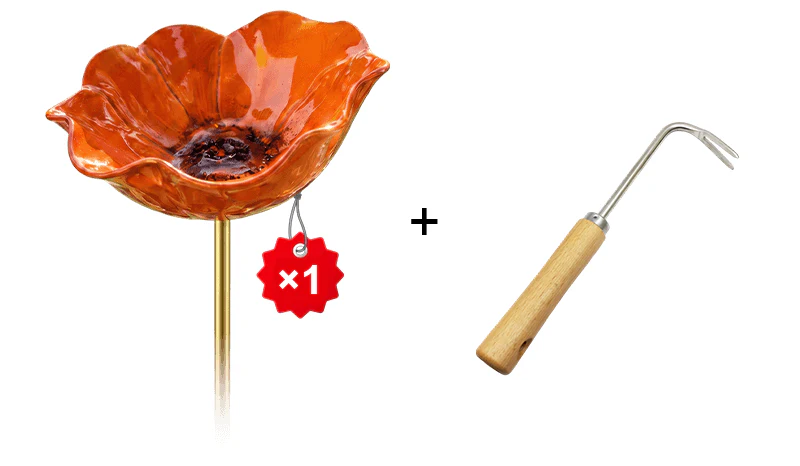 Dekorativ håndlavet metal fuglefoderautomat i blomsterform