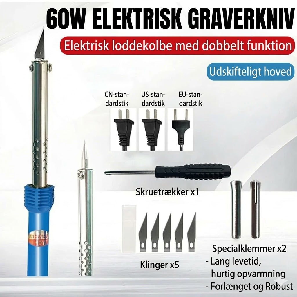 Elektrisk graverkniv med ekstern opvarmning