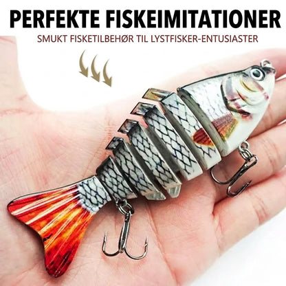 Multi-segmenteret bionisk svømmende fiskeagn