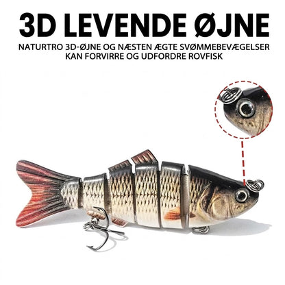 Multi-segmenteret bionisk svømmende fiskeagn
