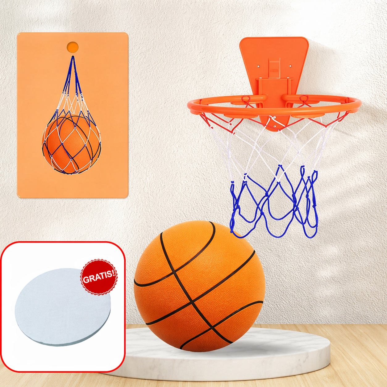Transportabel basketballkurv i plast