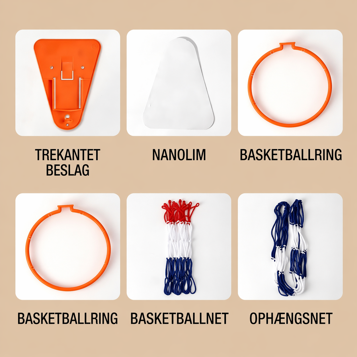 Transportabel basketballkurv i plast