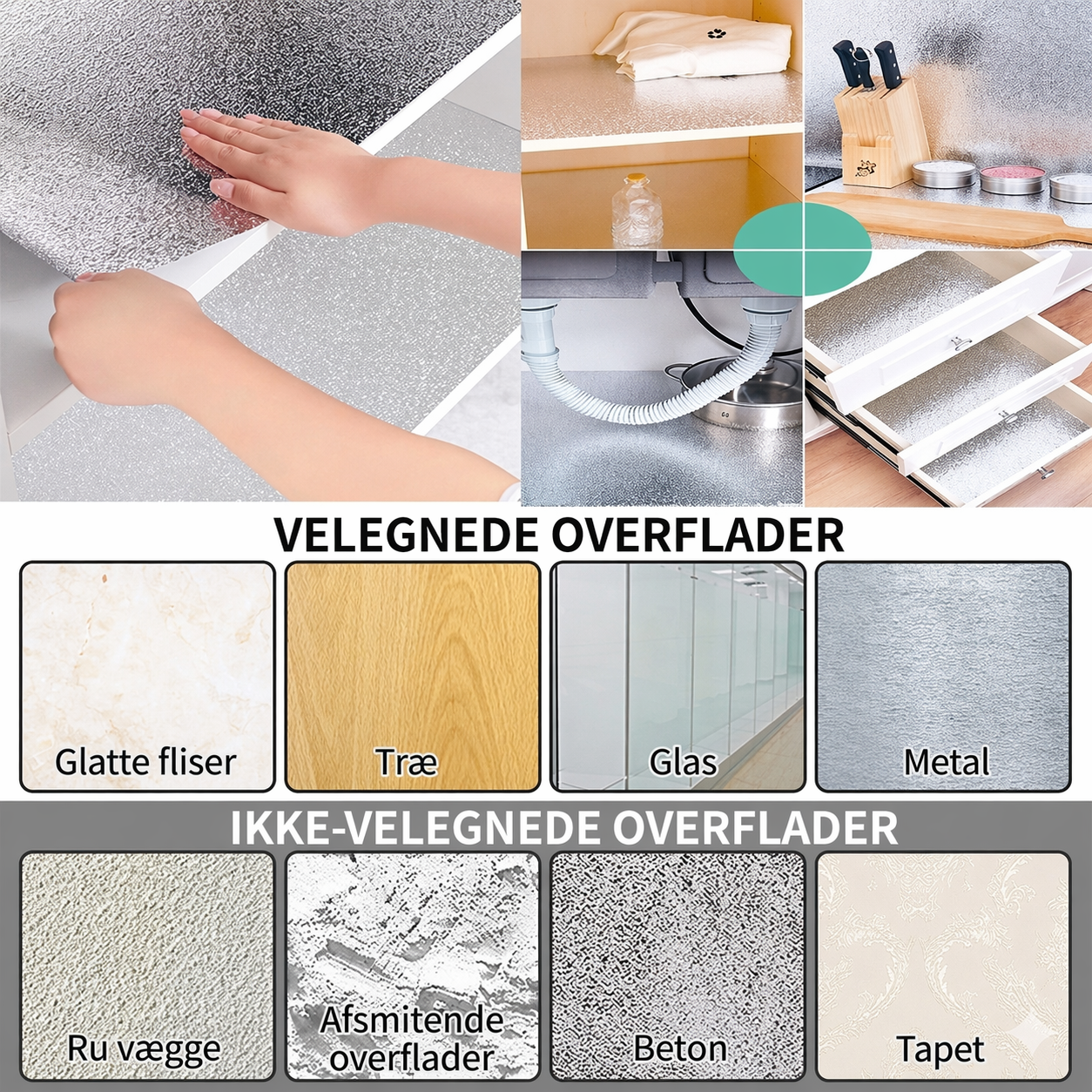 Letanvendelig overfladebeskyttelse til køkkenet (60 cm × 300 cm)