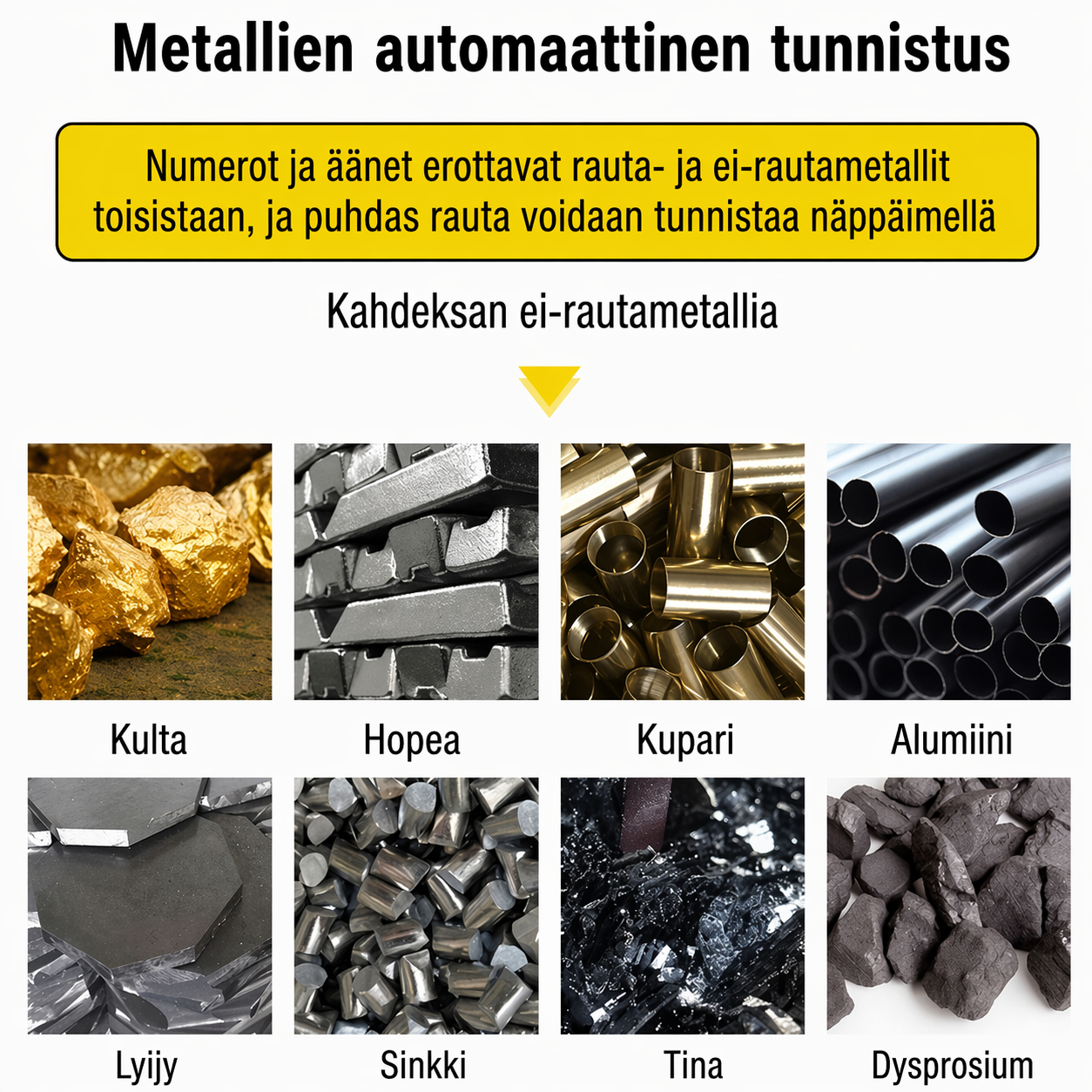 LED-blinkende alarmmetaldetektor