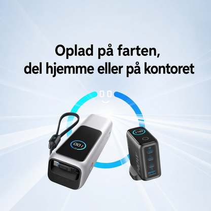Powerbank med indbygget kabel