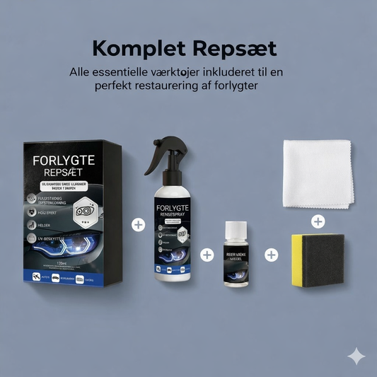 Professionelt sæt til renovering af billygter