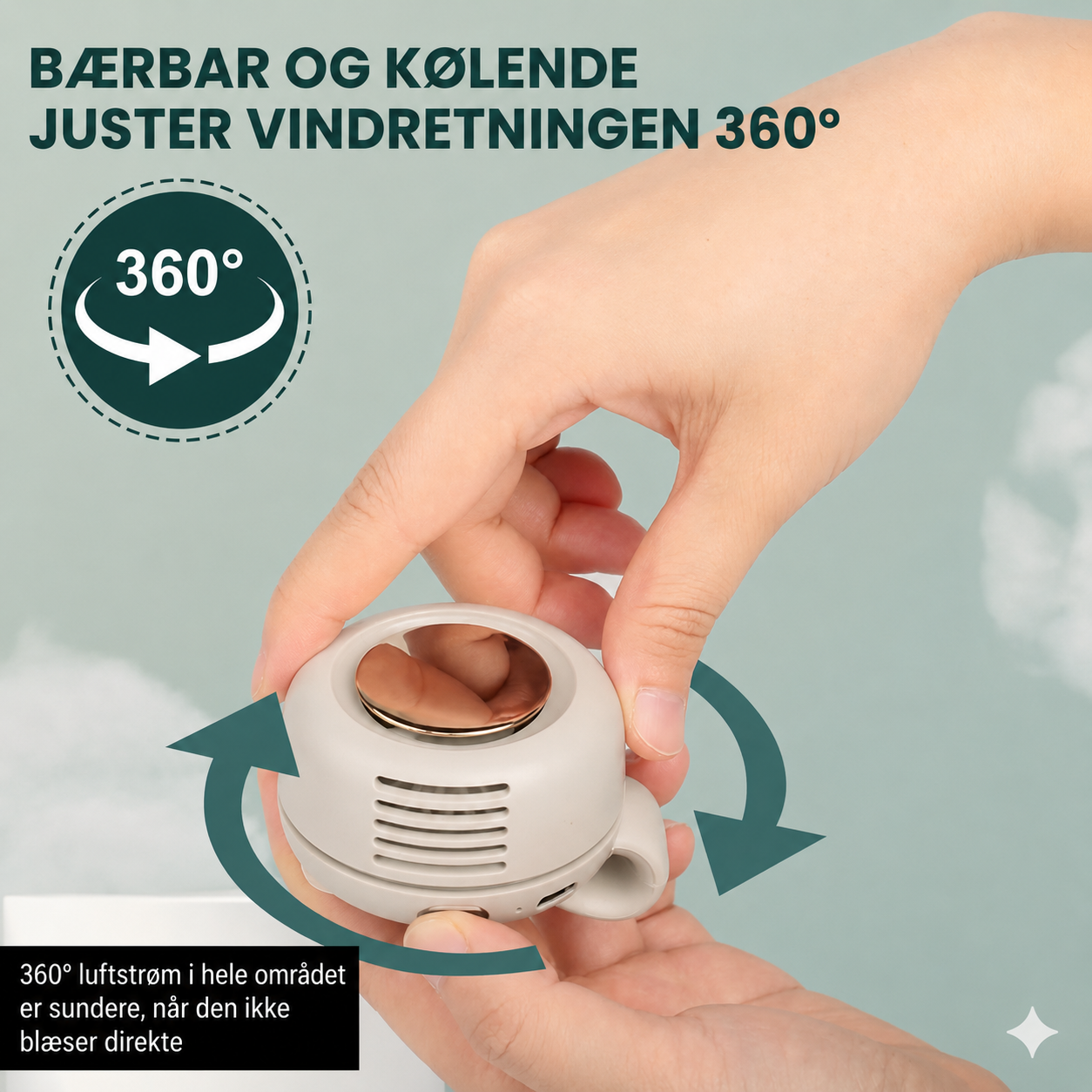 Bærbar miniventilator