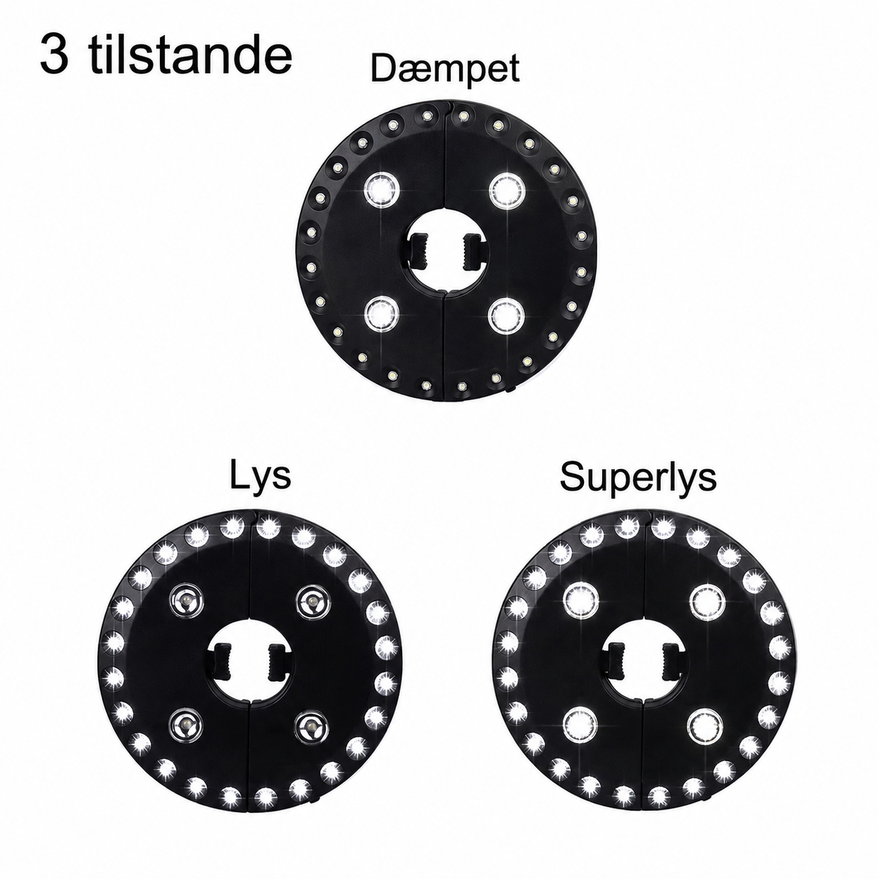 LUMINA parasollampe med 28 LED-lys