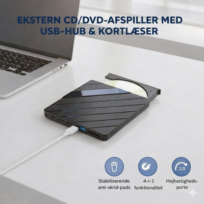 Eksternt CD/DVD-drev til bærbar computer