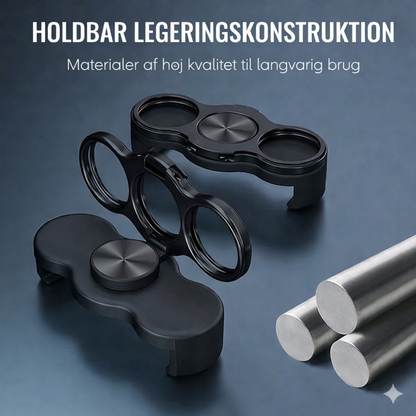 Dobbeltring med tre fingre og klips på bagsiden
