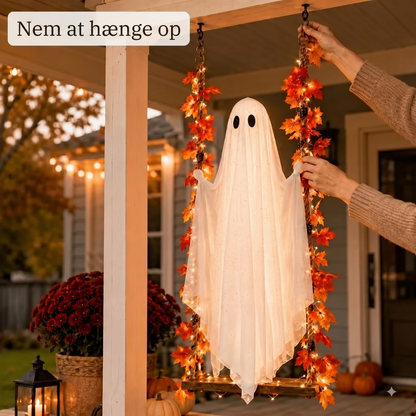 Hængende spøgelsesgynge med LED-belysning til Halloween