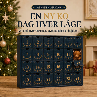 Firedages skotsk højlandskvæg-adventskalender