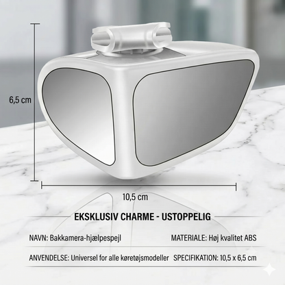 Spejl med dobbeltlinse og 360° justerbart blindvinkelsyn