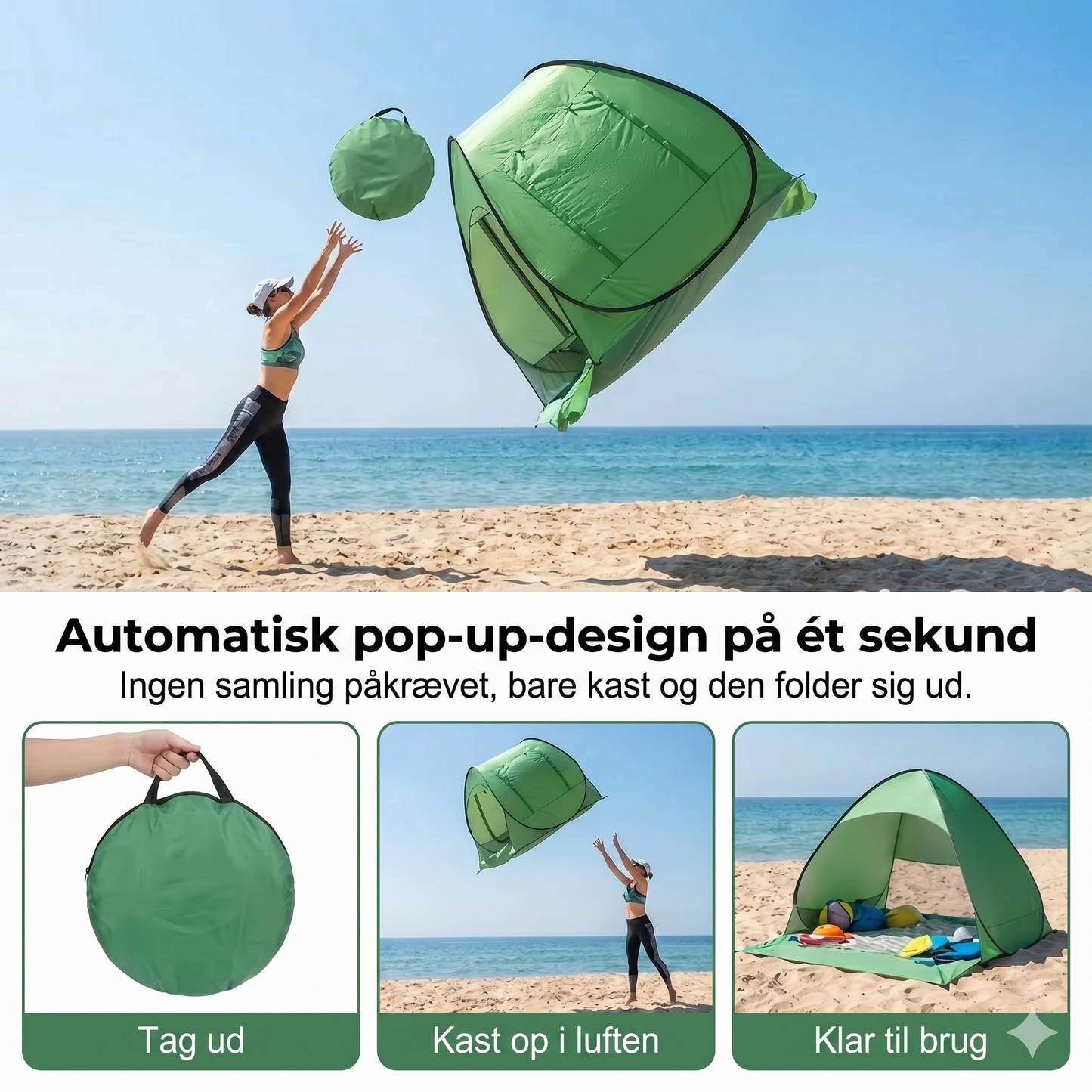 Automatisk pop-up strandtelt
