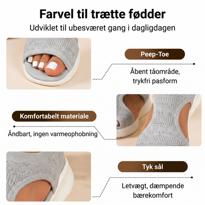 Komfortable damesandaler – åndbare & letvægt
