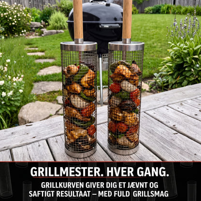Risteformet grillkurv i rustfrit stål