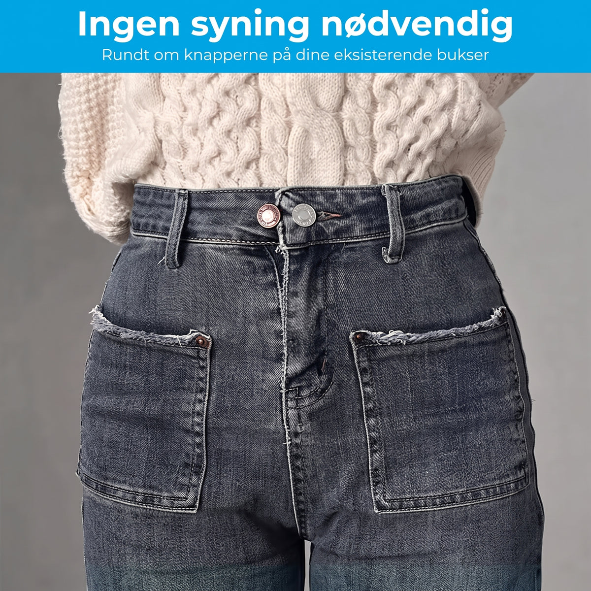 Metalknapforlængere til bukser sæt med 10 stk.