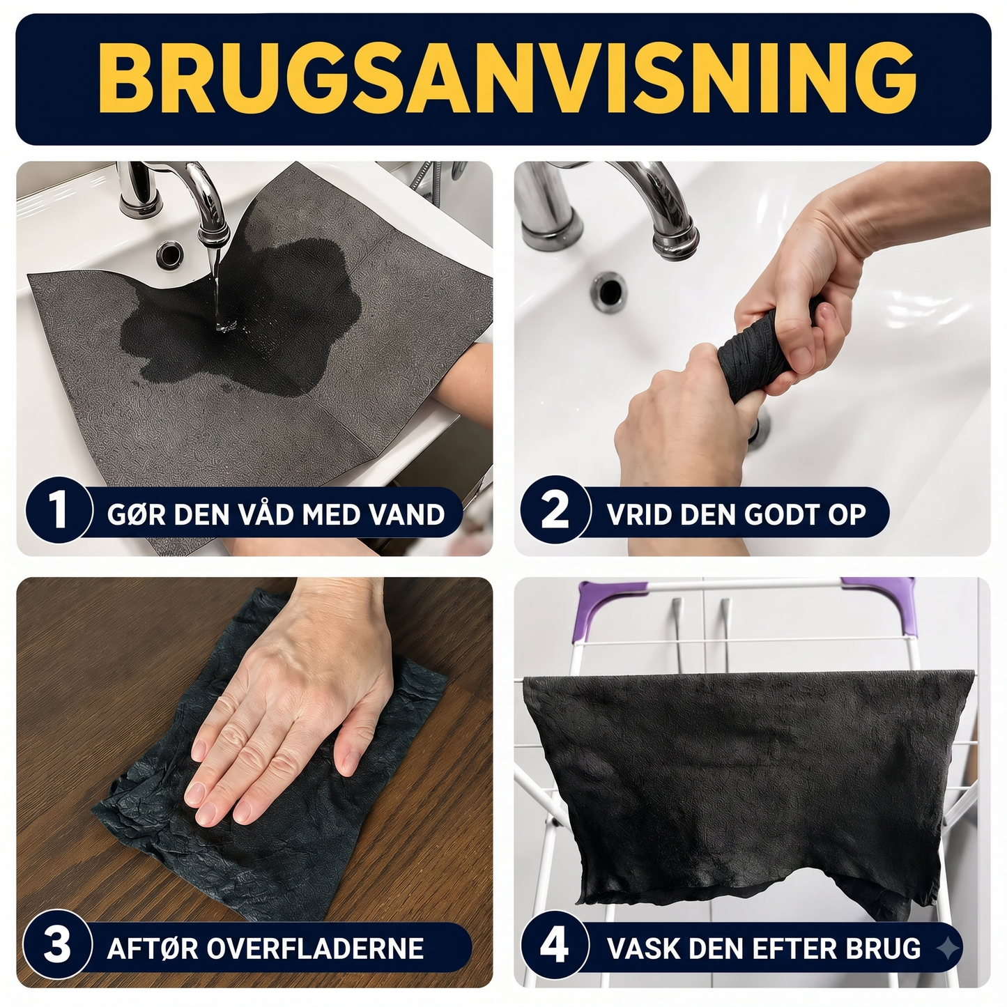 Sæt med 10 mikrofiberklude
