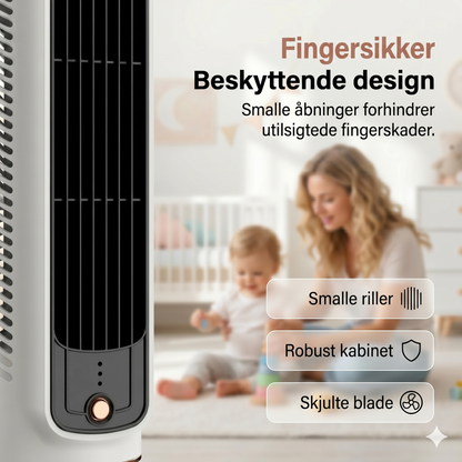 Bærbar USB-tårnventilator med 3 hastigheder