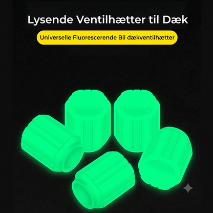 Lysende ventilhætter til bil og cykel