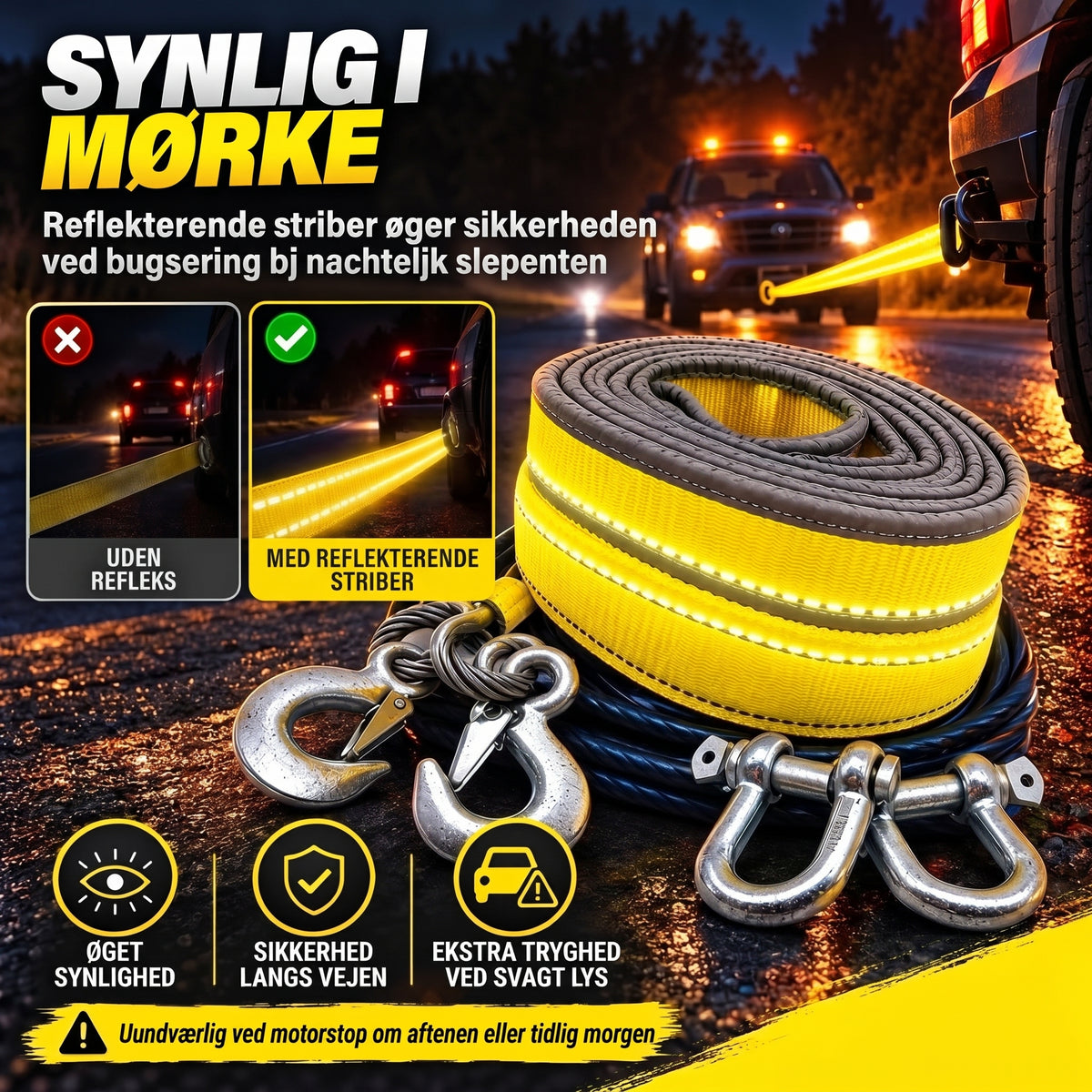 Trækrem 8 ton 4 meter med U-formede sjækelkroge