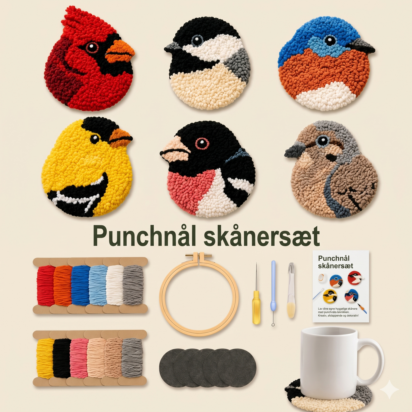 Kreativt DIY-broderisæt til bordskånere