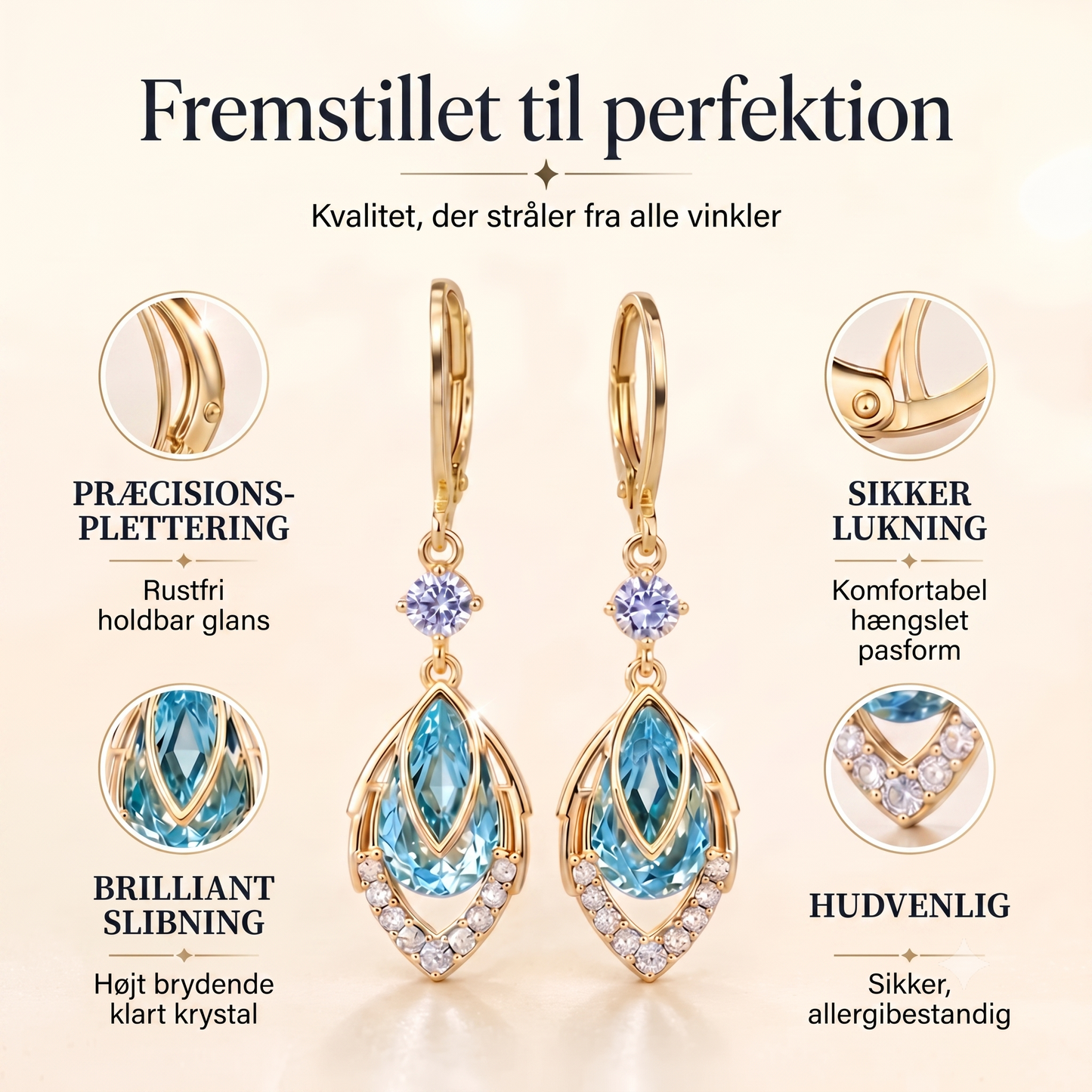 Himmelsblå hængeøreringe