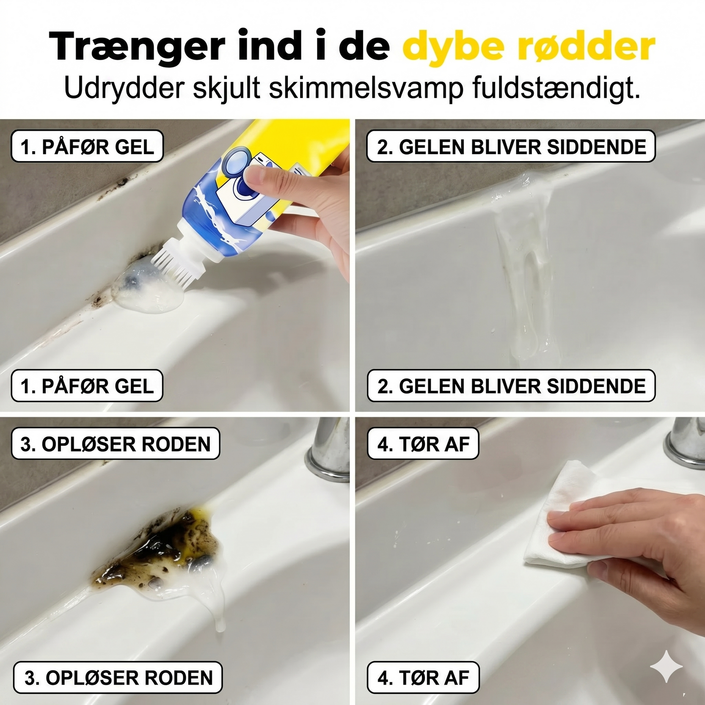 Dybderensende skimmelfjerner-gel