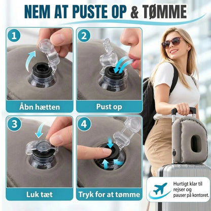 Oppustelig rejsepude til rejsen