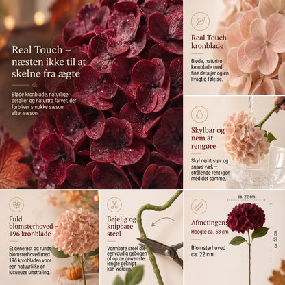 Everbloom Real Touch kunstige hortensiaer i efterårsfarver