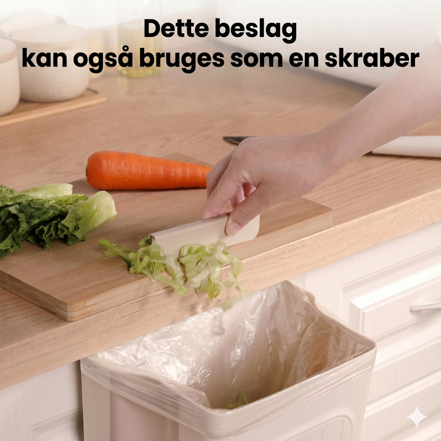 Multifunktionel sammenklappelig hængende skraldespand til køkkenet