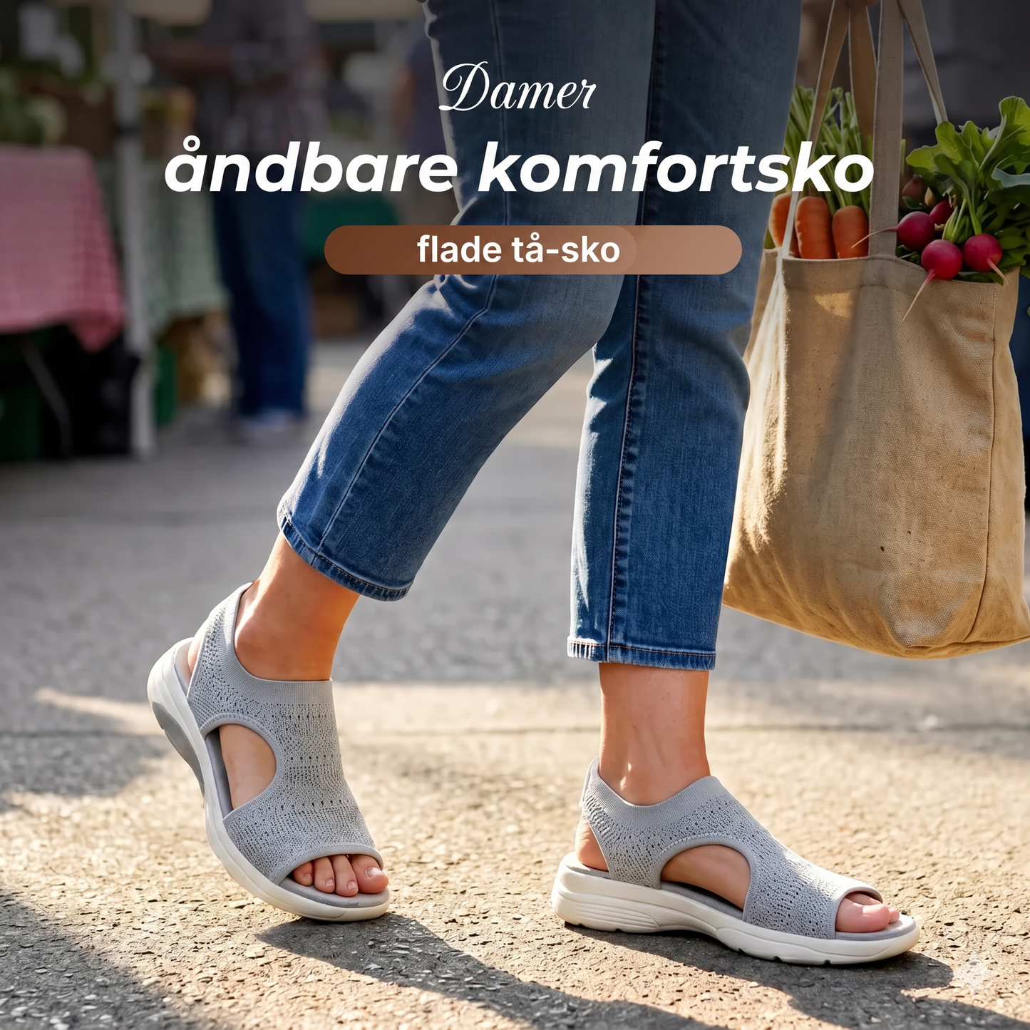 Komfortable damesandaler – åndbare & letvægt