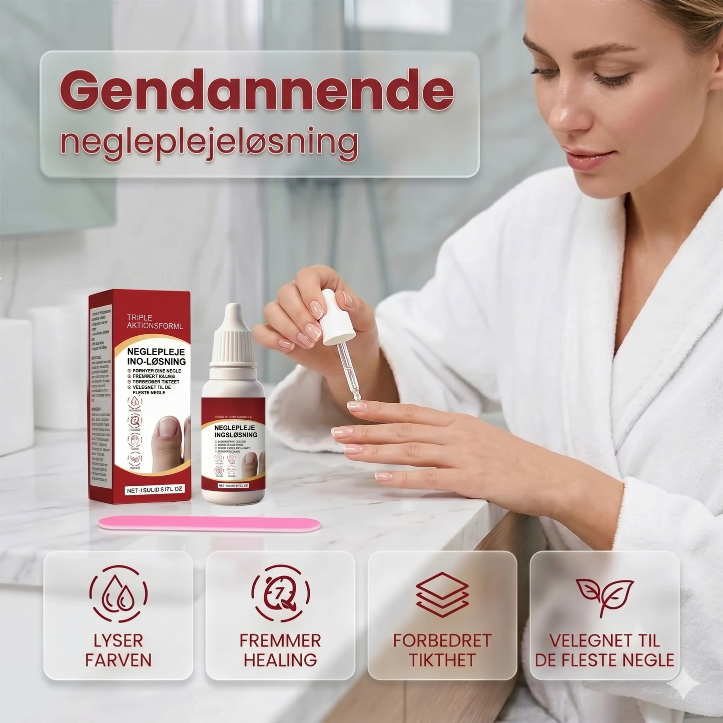 Triple-action neglepleje- og reparationssæt