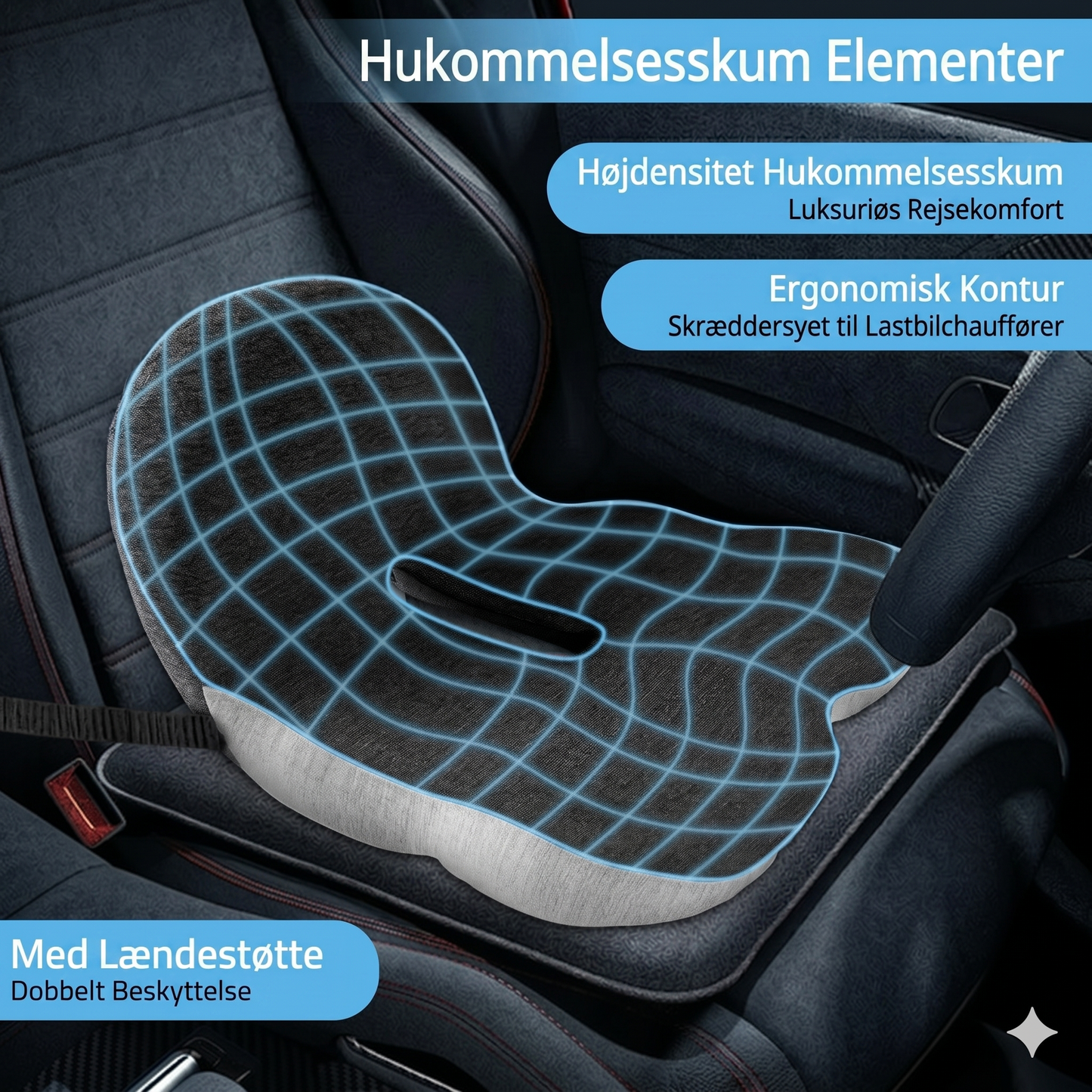 Skridsikkert sæde af hukommelsesskum
