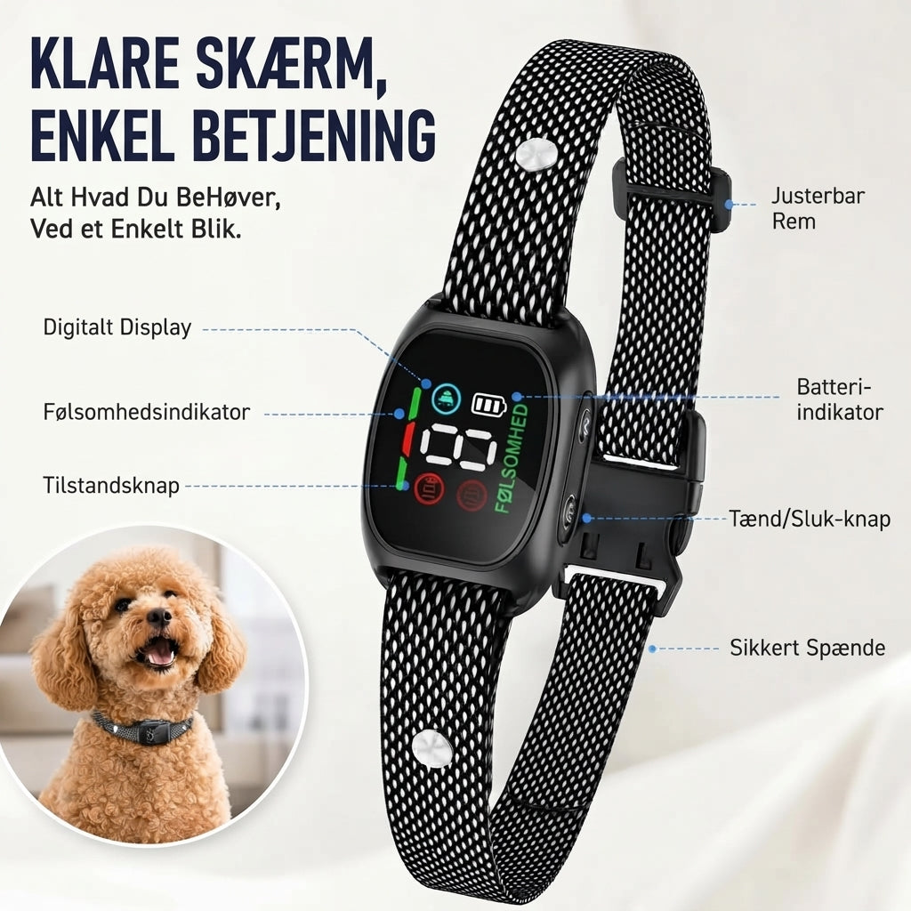Smart anti-gø halsbånd til hunde