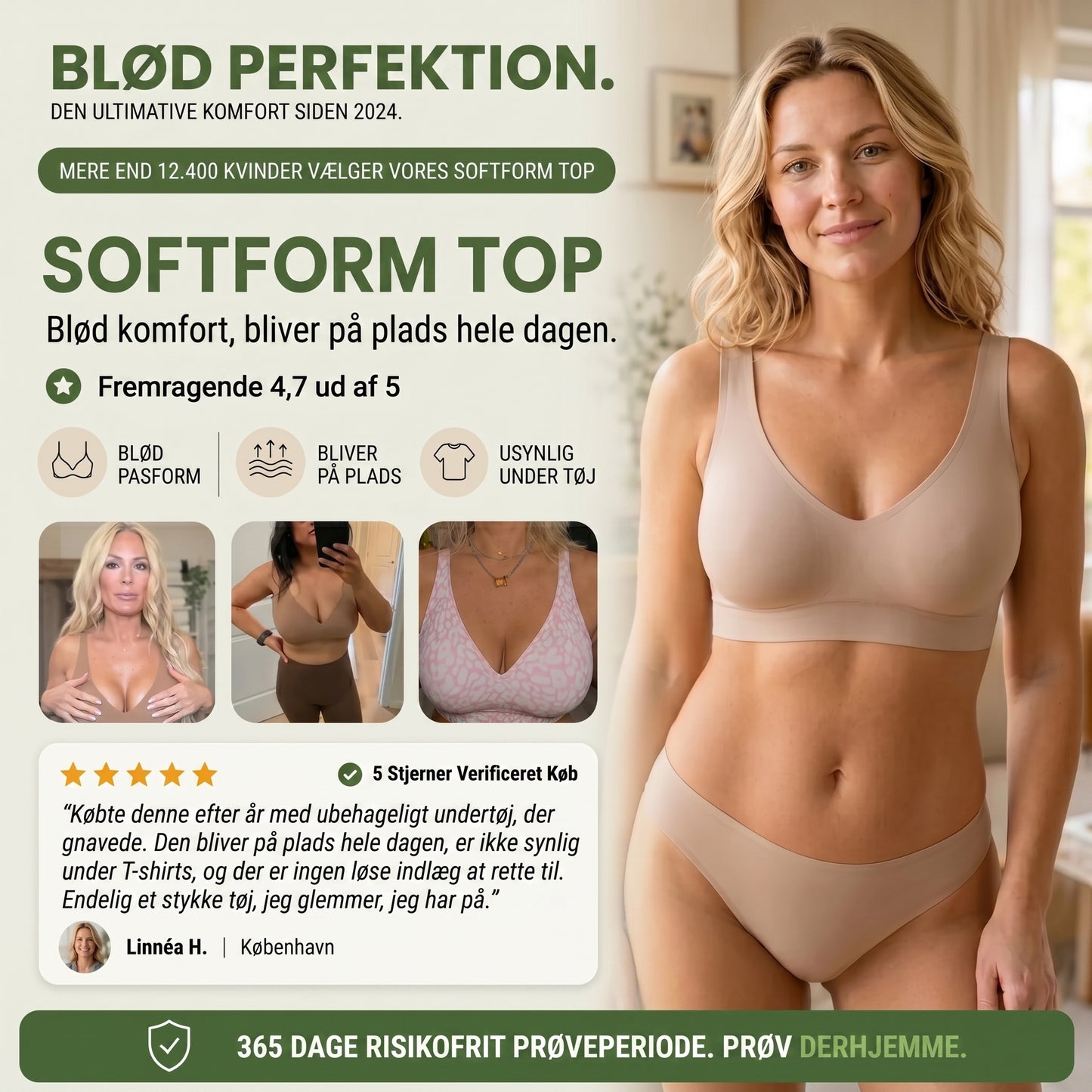 SoftForm bøjlefri bh med naturlig pasform