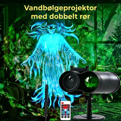 Halloween projektør med 10 HD-projektionsmønstre