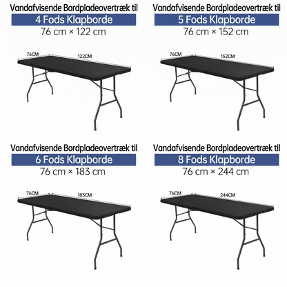 Strækbart bordcover – passer til 4ft, 6ft og 8ft borde
