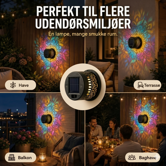 Mandala solcellelampe - Smuk projektion & IP65 vandtæt