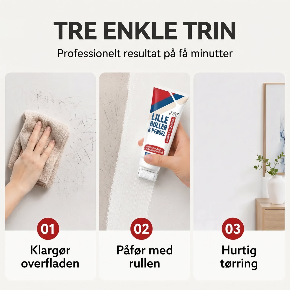 Vandtæt vægreparationspasta med rulle