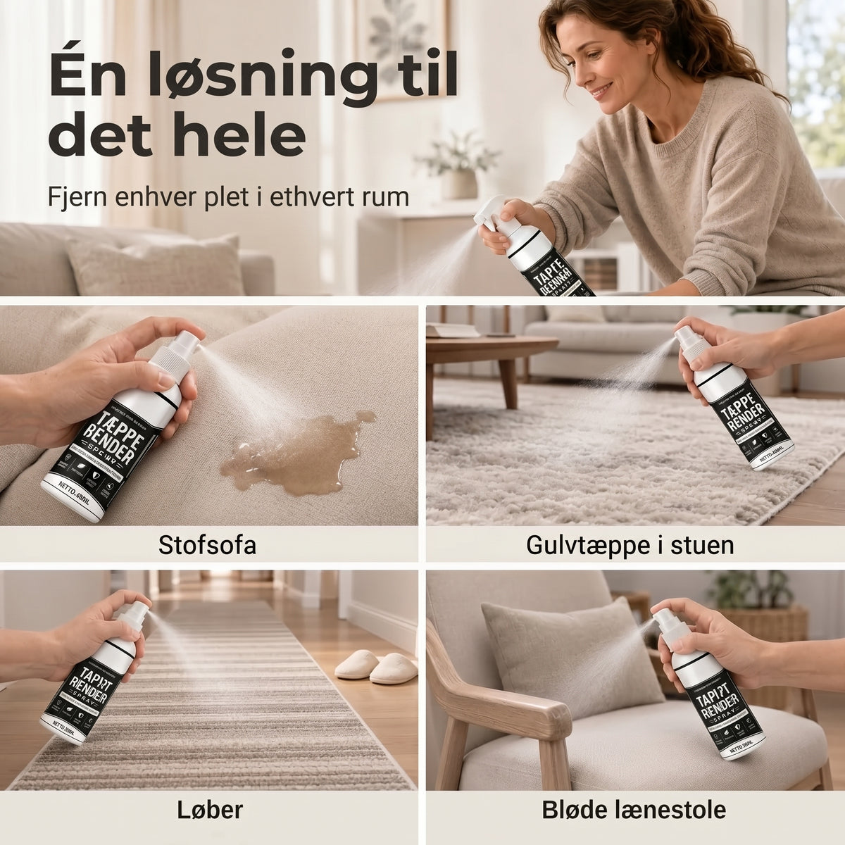 Pletfjerner til tæpper og polstring uden skrubning