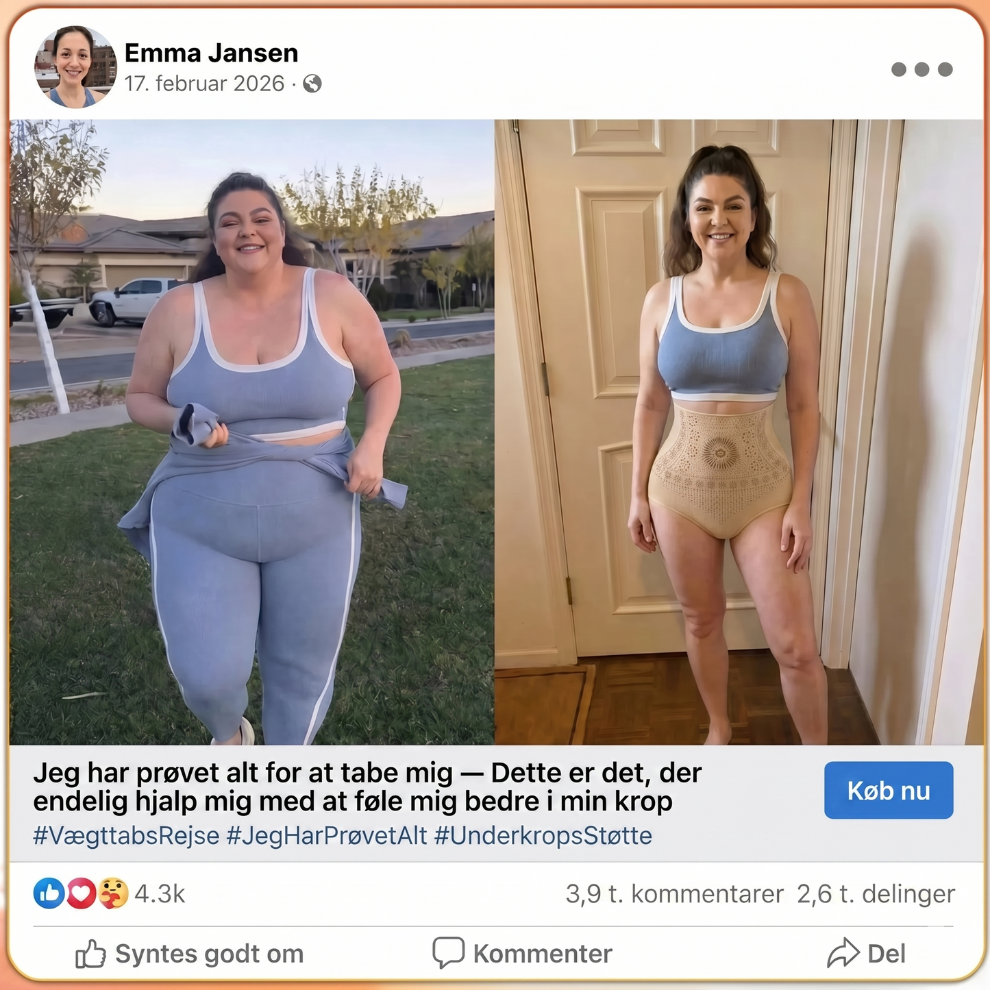 Formgivende shorts med høj talje
