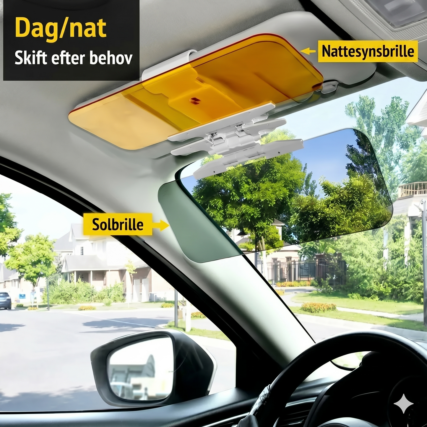 Clip-on antiblændingsvisir til bilen