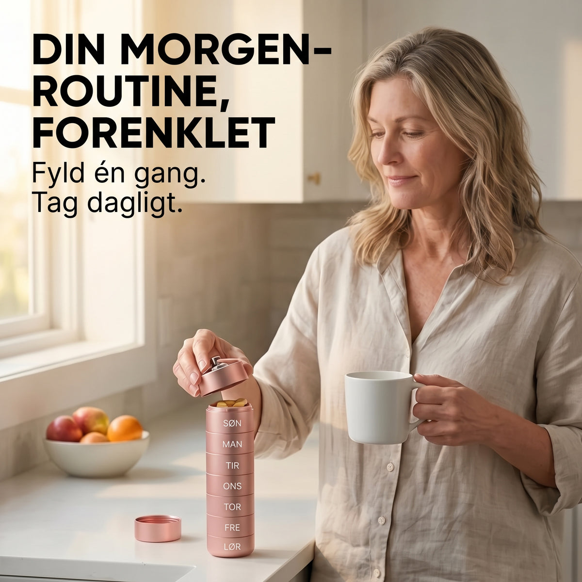 Smart Dose pilleæske i metal med 7 rum